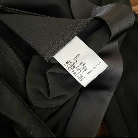 E3 Etcetera Pants Womens Size 4 Black Dress Trousers Faux Suede Front Panel Work - Picture 5 of 6